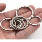 Key Rings-Round Flat Key Chain Rings Metal Split Ring for Home Car Heavy Duty Keys Organization DIY Attachment 30 Pieces (Silver)