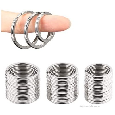 Key Rings-Round Flat Key Chain Rings Metal Split Ring for Home Car Heavy Duty Keys Organization DIY Attachment  30 Pieces (Silver)