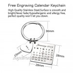 Personalized Custom Date Calendar Heart Keychain Pendant Key Ring Birthday Gift
