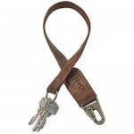 Rustic Leather Key Chain Lanyard Handmade by Hide & Drink :: Bourbon Brown