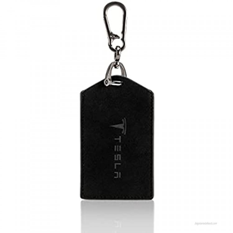 tesla key card holder for tesla key card faux suede style with keychain included compatible with tesla model 3 tesla model y tesla accessories works with tesla card holder by Arget