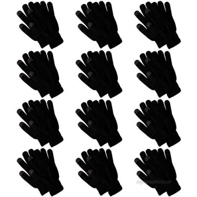 12 Pairs Winter Knit Glove for Women and Men Touch Screen Magic Gloves Warm