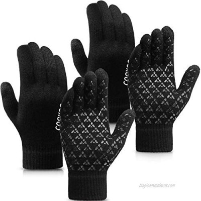 COOYOO Winter Gloves for Women and Men 2 Pairs Touchscreen Gloves Running Gloves