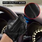 Driving Gloves Men Fingerless Leather Gloves Thin Half Finger Black Glove