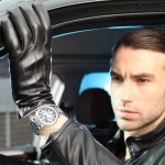 ELMA Winter Leather Gloves for Men - Mens Cashmere/Fleece Lined Glove for Motorcycle Driving Riding Black Brown