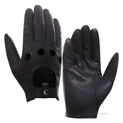 Harssidanzar Mens Lambskin Leather Driving Gloves GM026