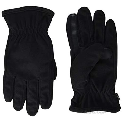 isotoner Men's Fleece Touchscreen Glove  Water-Repellent with a Sherpa Soft Lining