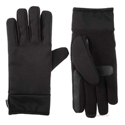 isotoner Men's Stretch Touchscreen Gloves with Water Repellent Technology  black  X-Large