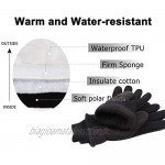 OZERO Winter Gloves Deerskin Suede Leather Palm with Big Patch - Water-Resistant Windproof Insulated Work Glove for Driving Cycling Hiking Snow Skiing - Thermal Gifts for Men and Women Black/Gray/Tan