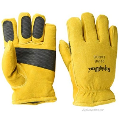 RefrigiWear Warm Double Insulated Cowhide Leather Work Gloves with Abrasion Pads