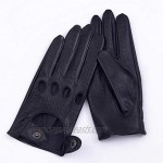Riparo Men's Vegan Leather Full-finger Driving Touchscreen Gloves