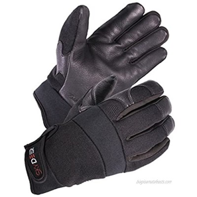 SKYDEER Hi-Performance Water Resistance Stretch Spandex Winter Warm Work Gloves with Premium Genuine Deerskin Leather Palm (SD2251T/L  100g 3M Thinsulate Insulation)