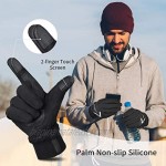VBIGER Mens Winter Gloves Running Cycling Gloves Touch Screen Gloves with Reflective Strips and Anti-slip Silicon Black