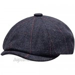 2 Pack Newsboy Hats for Men Classic 8 Panel Wool Blend Applejack Gatsby Peaky Blinders Ivy Hat