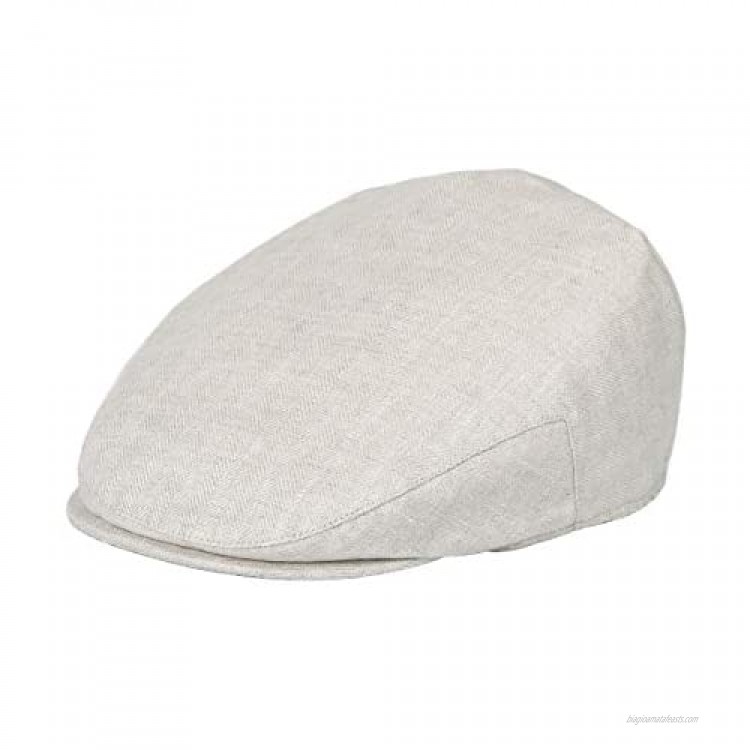 BOTVELA Men Linen Flat Ivy Breathable Summer Newsboy Hat