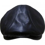 Men Genuine Newsboy Leather Hat Cap Gatsby Flat Golf Cabbie Made in USA