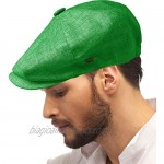 Men's 100% Linen Snap Front Newsboy Drivers Cabbie Gatsby Apple Cap Hat