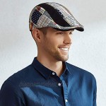 PORSYOND Men Flat Cap Newsboy Hat Beret Cabbie Ivy Cap Patchwork Adjustable Gatsby Newsboy Hat