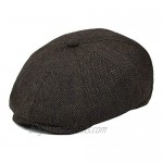 VOBOOM Men Wool Blend Newsboy Cap 8 Panel Hat Tweed Cap Herringbone Cabbie Flat Cap